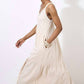 Apricot - Bead Embellished Tiered Midi-dress