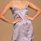 Free People - intimately Darling Mini Slip Dress Lavender Satin Rhinestone