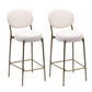 29'' Upholstered Velvet Bar Stools with Backrest & Footrest - Set of 2