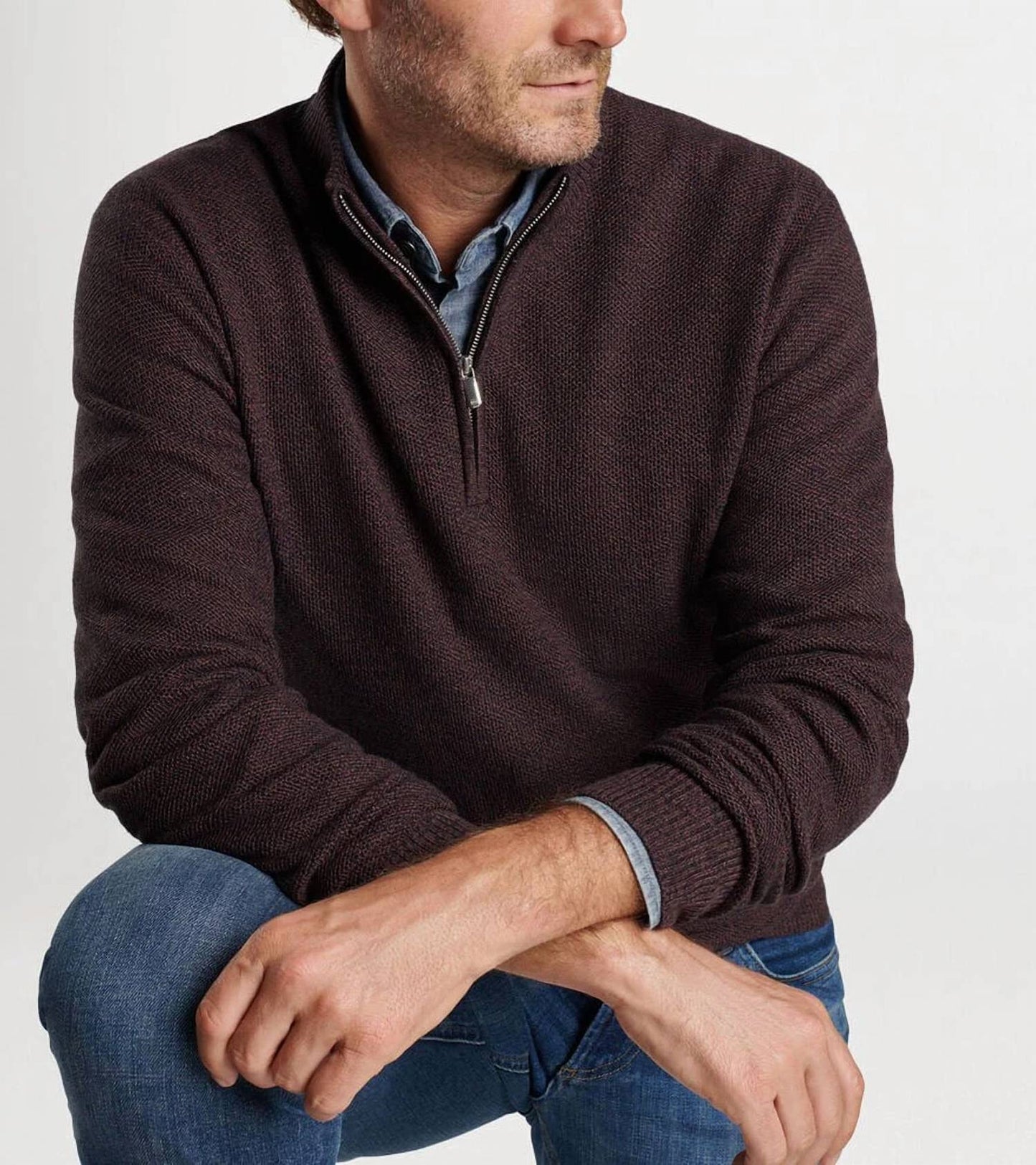 Peter Millar - Nevis Twisted Quarter Zip Sweater