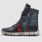 Kcr Group - Men's Tall Comfort Thick Wool-lined Zip-up Leather Boots