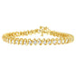 14K Yellow Gold Round Cut Diamond Spiral Link Bracelet (3.00 cttw, H-I Color, SI2-I1 Clarity)
