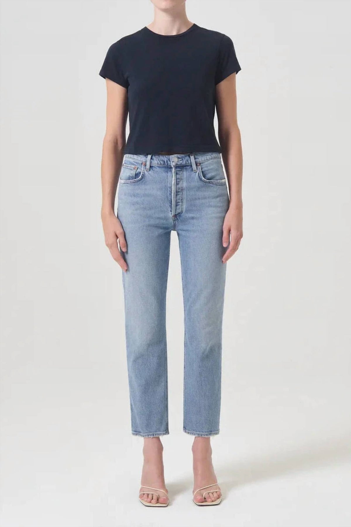 Agolde - Riley Crop High Rise Straight Jeans