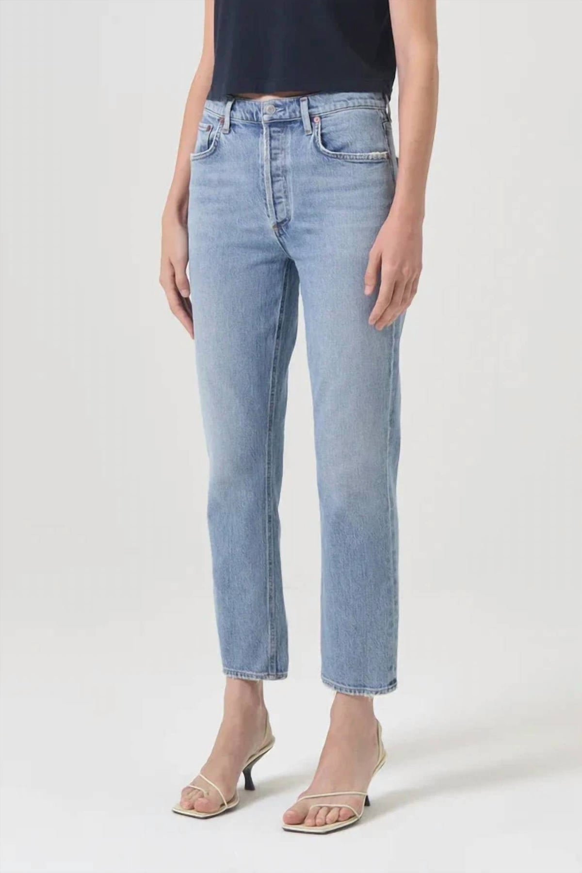 Agolde - Riley Crop High Rise Straight Jeans