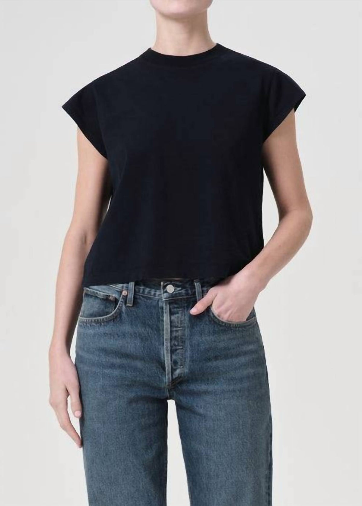 Agolde - Women's Bryce Cap Sleeve Crewneck Tee