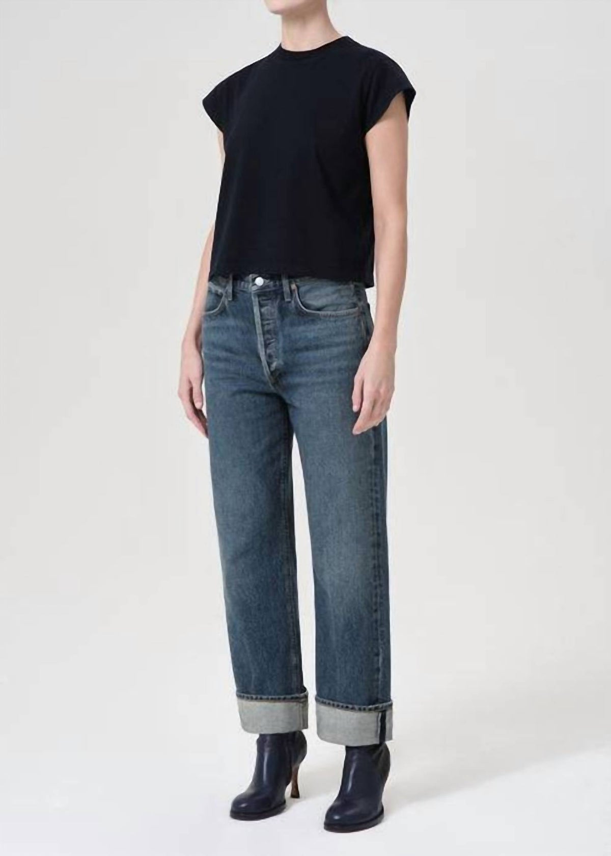 Agolde - Women's Bryce Cap Sleeve Crewneck Tee