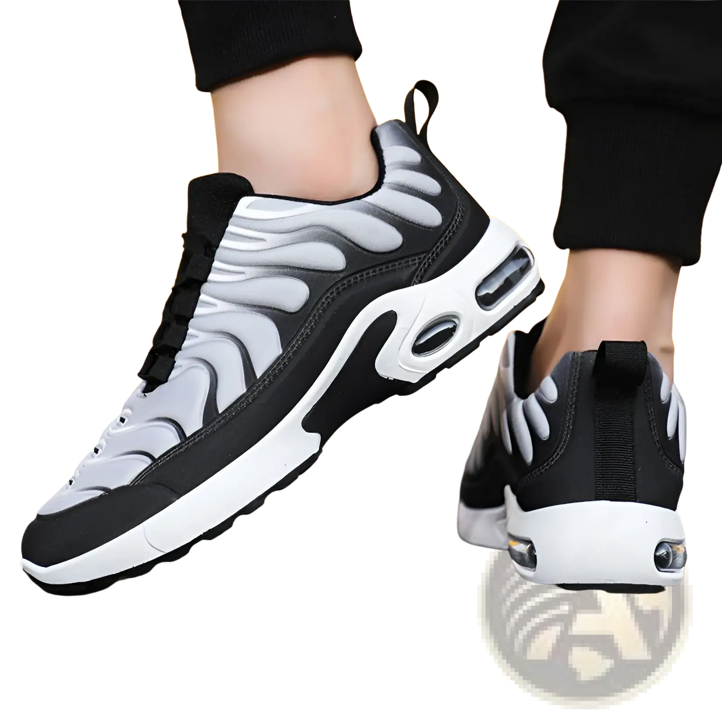Air Cushion Running Shoes Flame Pattern Fashion Sneakers