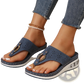 Air Cushion Thong Sandals Wedge Leather Flip Flops
