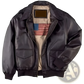 Air Force Fur Leather Bomber Jacket with Flag Lining