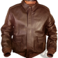 Air Force Fur Leather Bomber Jacket with Flag Lining
