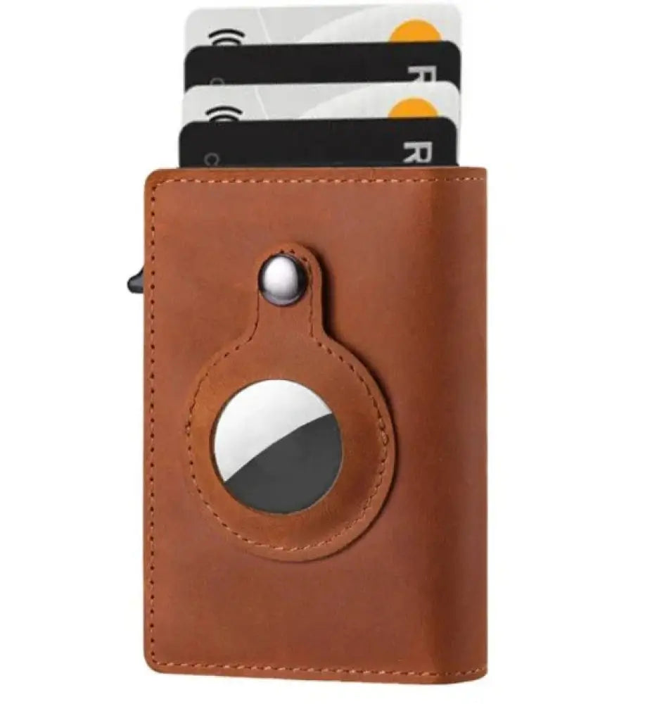 Rfid Slim Airtag Leather Wallet and Anti Theft Card Holder