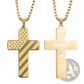 American Flag Bible Verse Cross Pendant Necklace