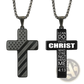 American Flag Bible Verse Cross Pendant Necklace