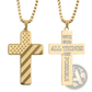 American Flag Bible Verse Cross Pendant Necklace
