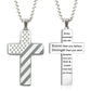 American Flag Bible Verse Cross Pendant Necklace