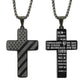 American Flag Bible Verse Cross Pendant Necklace