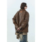 Retro Distressed Unisex Pu Leather Biker Jacket