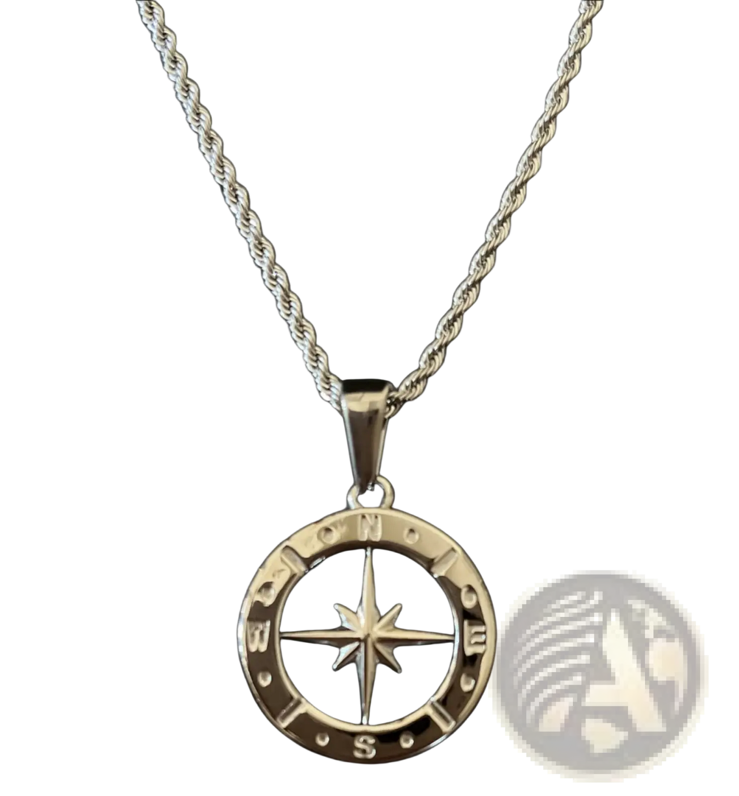 Angel Wing and Compass Pendant Rope Chain Necklaces