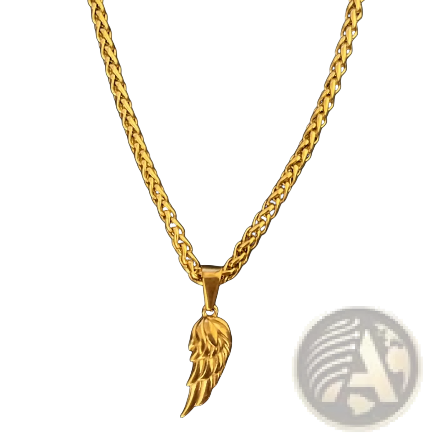 Angel Wing and Compass Pendant Rope Chain Necklaces