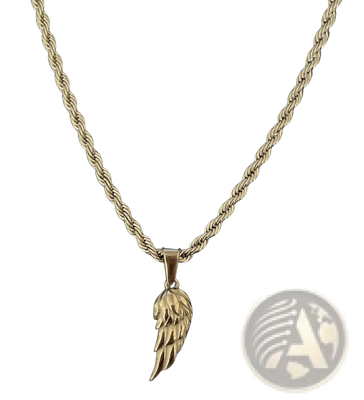 Angel Wing and Compass Pendant Rope Chain Necklaces