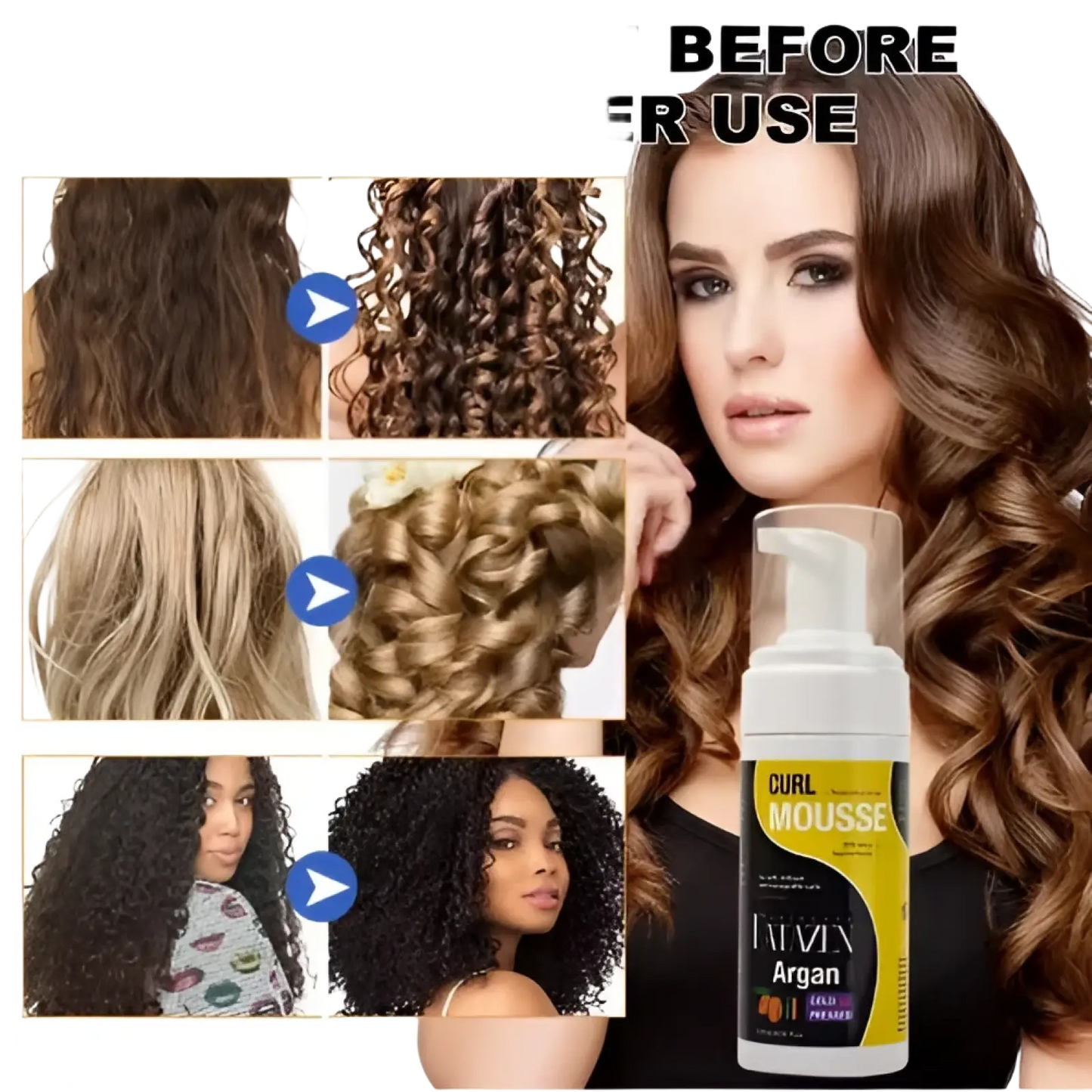 Argan Oil Curl Mousse Strong Hold Hair Styling Foam