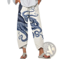Artistic Printed and Embroidered Slimming Cropped Pants