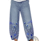 Artistic Printed and Embroidered Slimming Cropped Pants