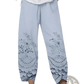 Artistic Printed and Embroidered Slimming Cropped Pants