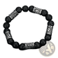Asgard Silver Rune and Black Lava Stone Viking Bracelet