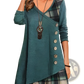 Asymmetrical Plaid Patchwork Knit Tunic Dress
