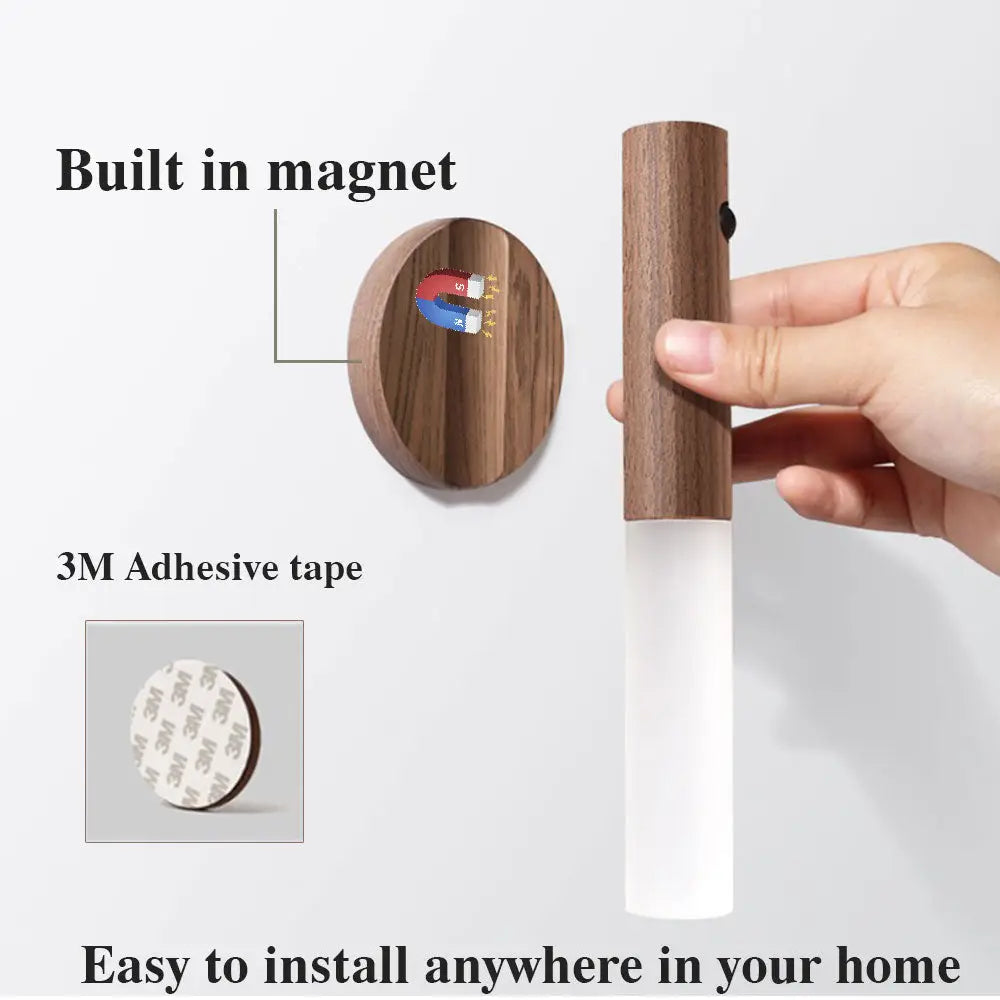 Magnetic Wooden Motion Sensor Led Night Light
