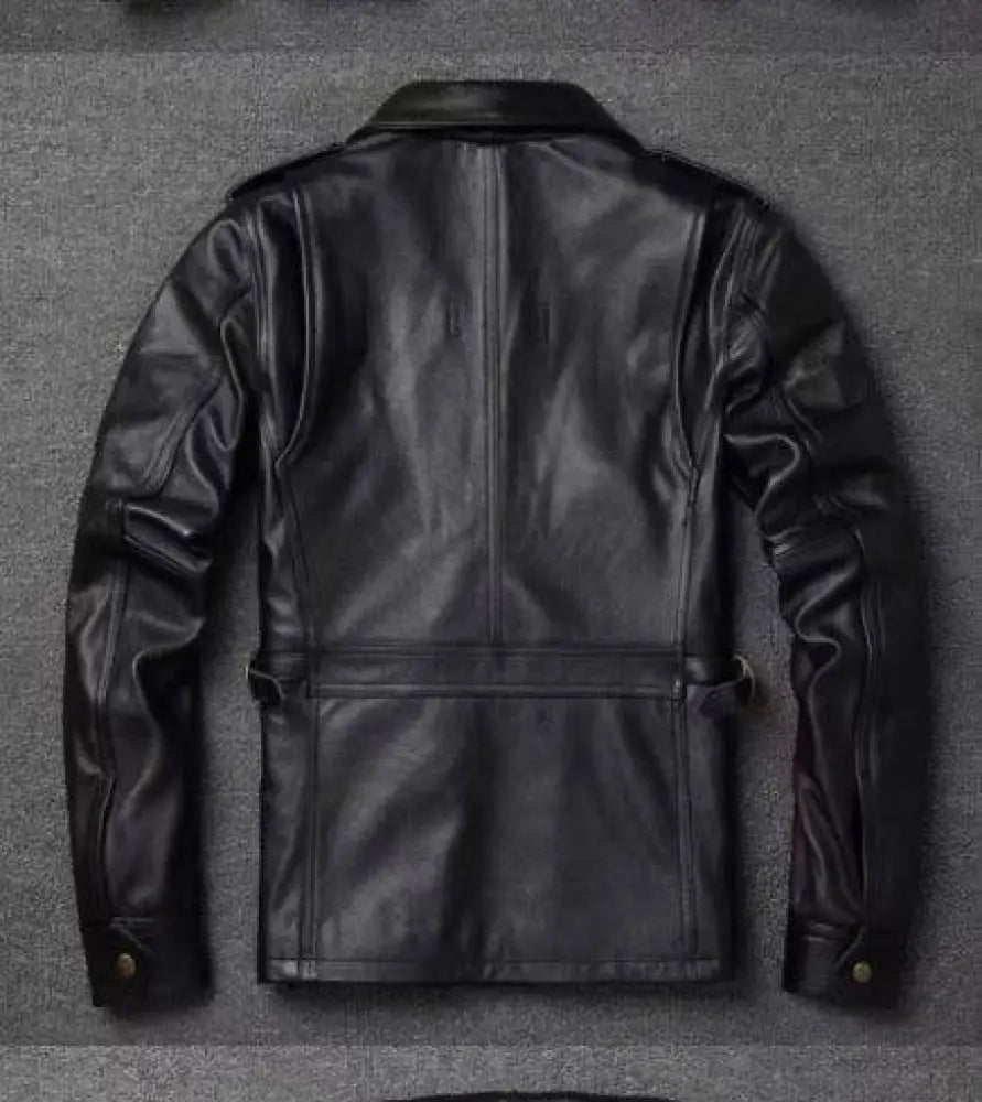 Men's Autumn Winter Tactical Workwear Leather Jacket