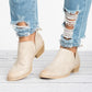 Retro Suede Low Block Heel Ankle Boots