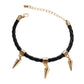 Homvare Women’s 925 Sterling Silver Leather W/Charm Bracelet - Gold