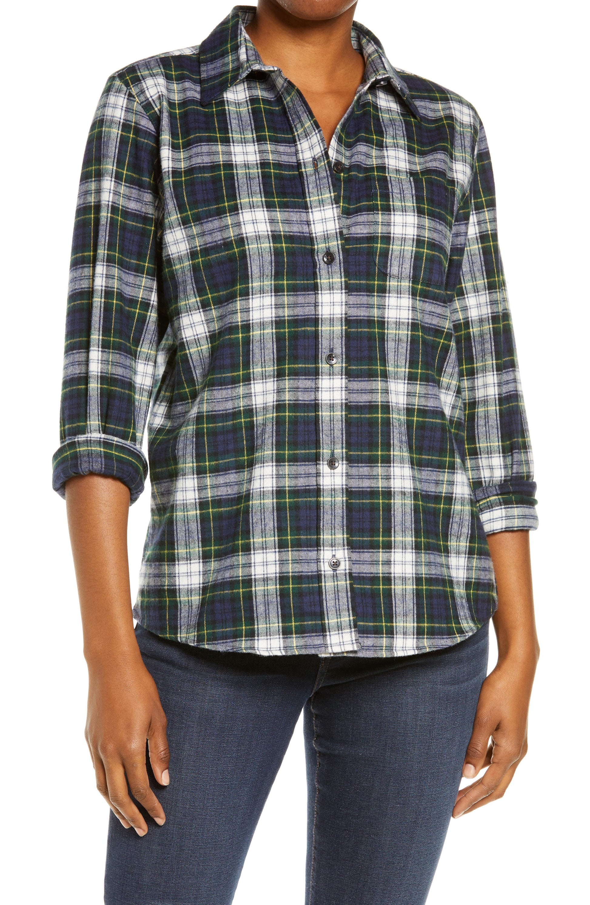 nordstrom-llbean-womens-medium-dress-gordon-flannel-shirt