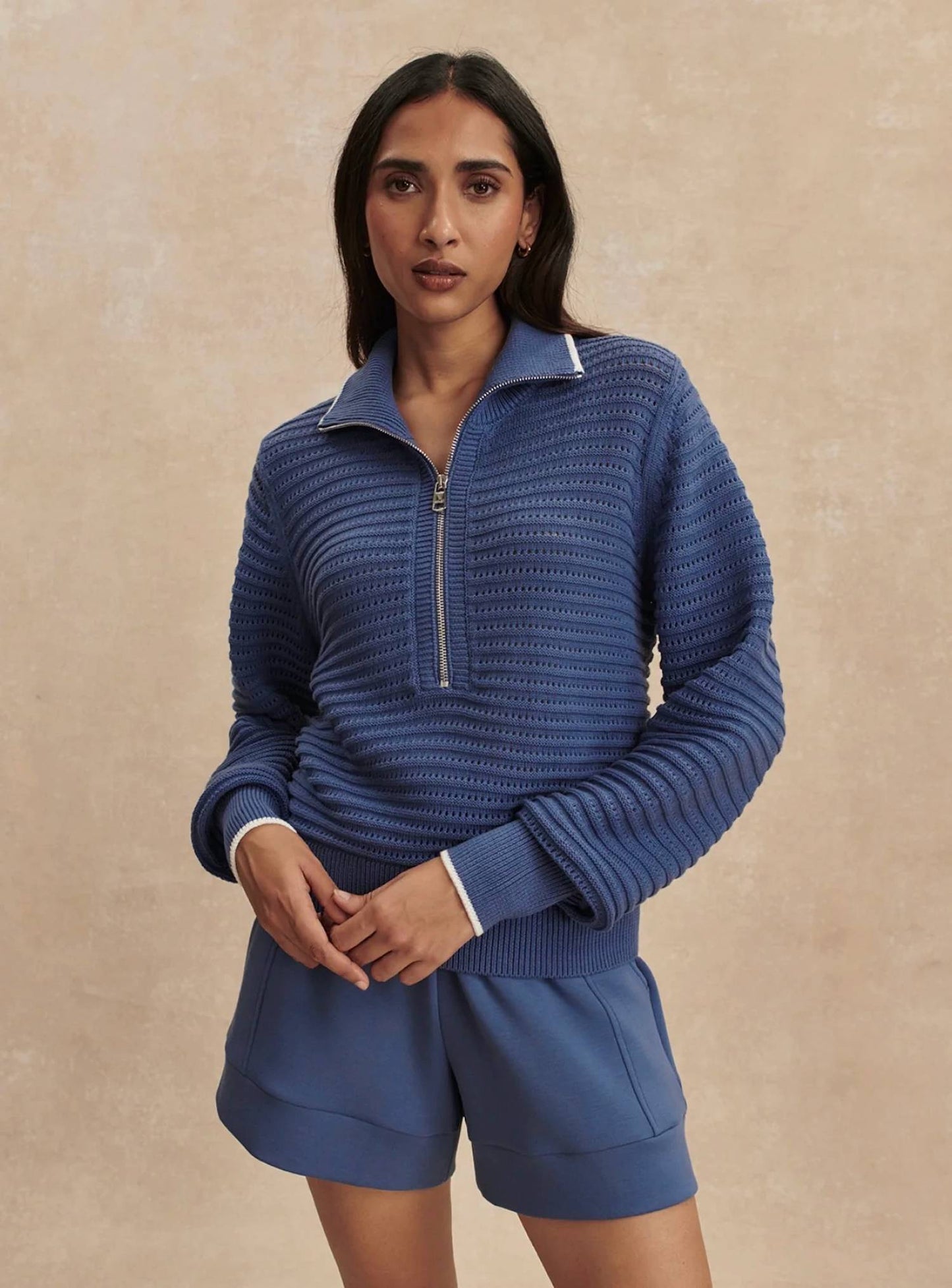 Varley - Morwenna Half Zip Knit Sweatshirt
