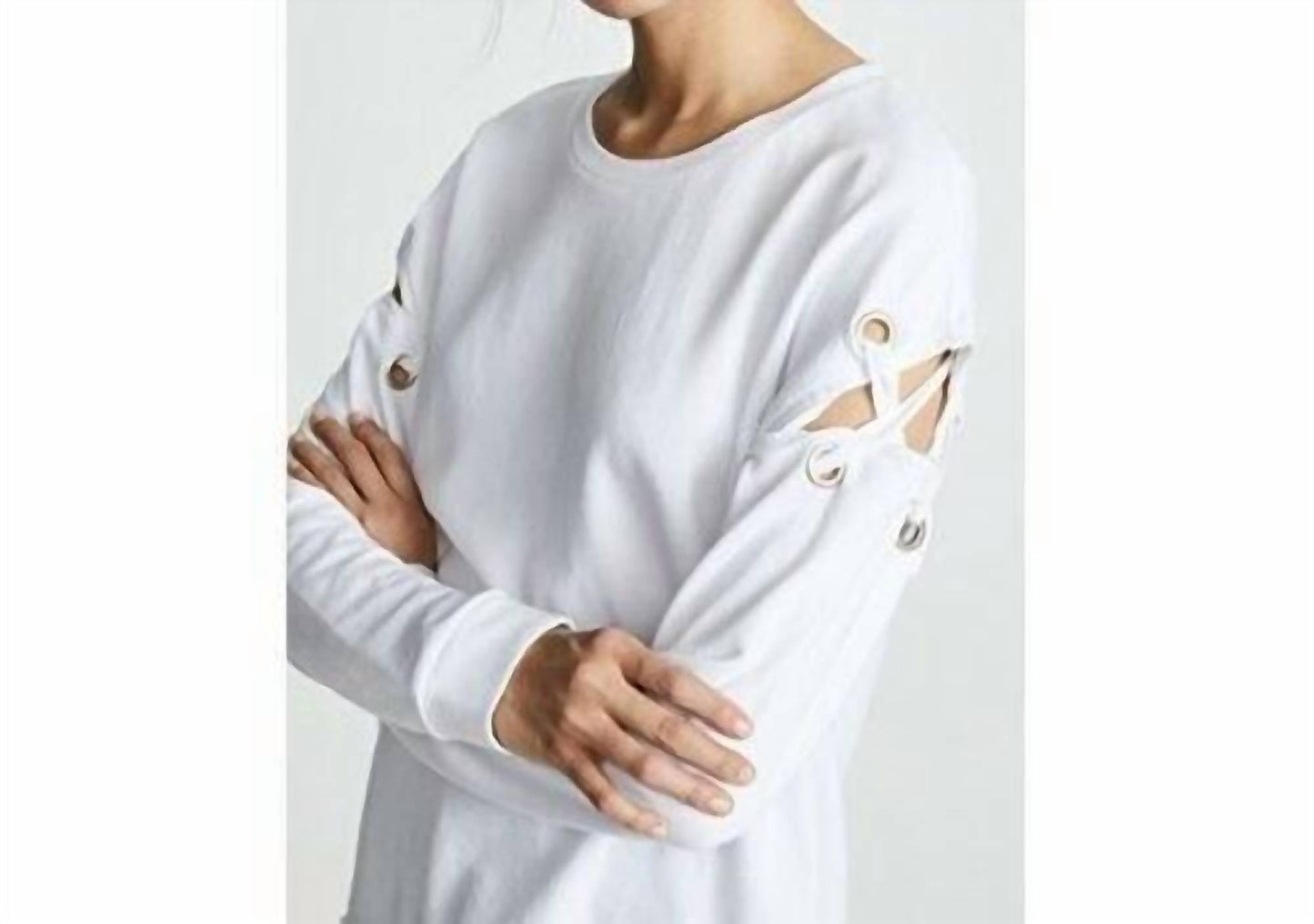Joe'S Jeans - Alice Lace Up Sleeve Cotton Sweatshirt