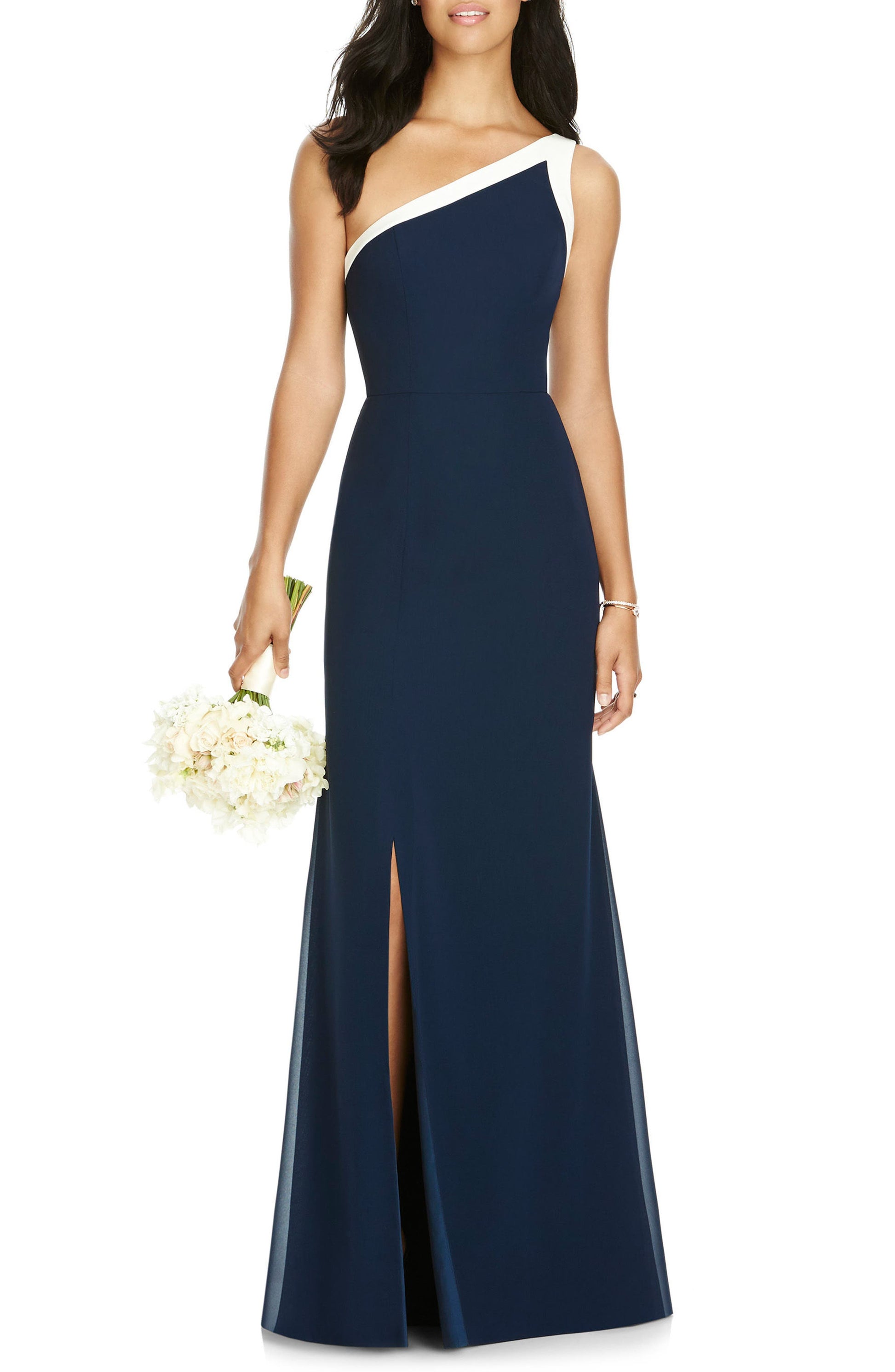 social-bridesmaids-one-shoulder-chiffon-gown-size-10-in-midnight