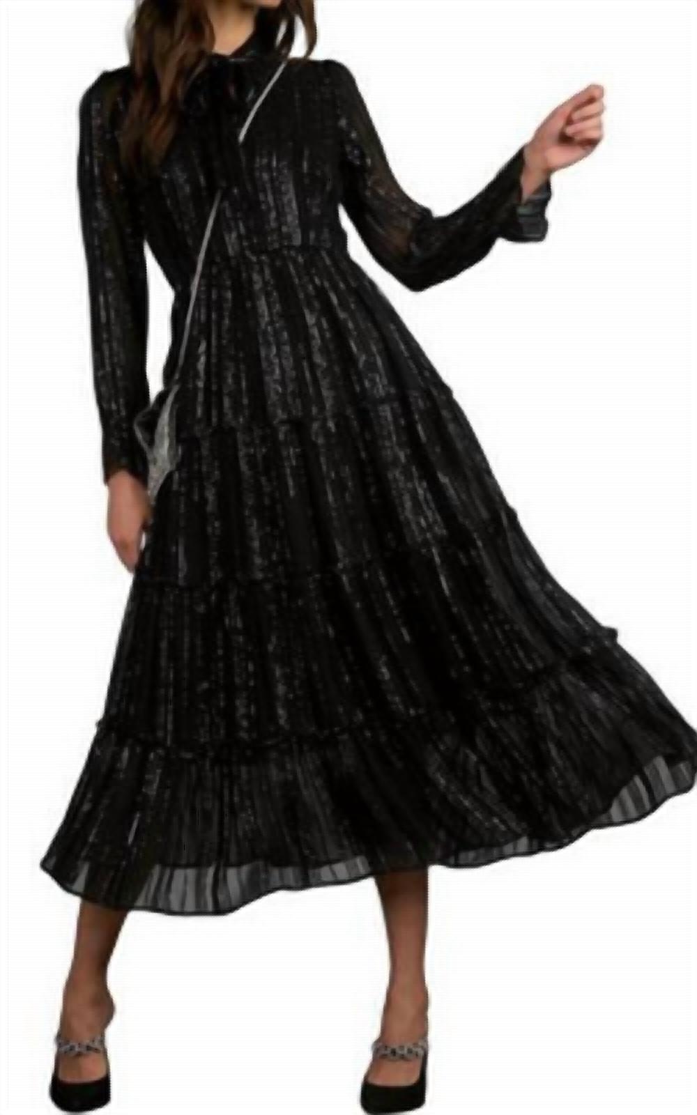 Elan - International Shimmer Striped Maxi Dress