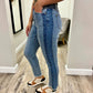 Judy Blue - Side Panel Detail With Frayed Hem Jeans
