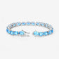 35.20 Carat Genuine Swiss Blue Topaz .925 Sterling Silver Bracelet