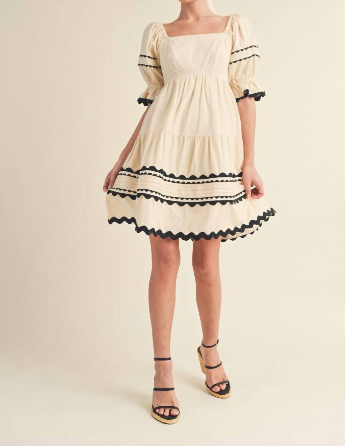 &Merci - Grace Ric Rac Babydoll Mini Dress