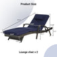 Outdoor Wicker Reclining Chair Set of 2 with Cushions