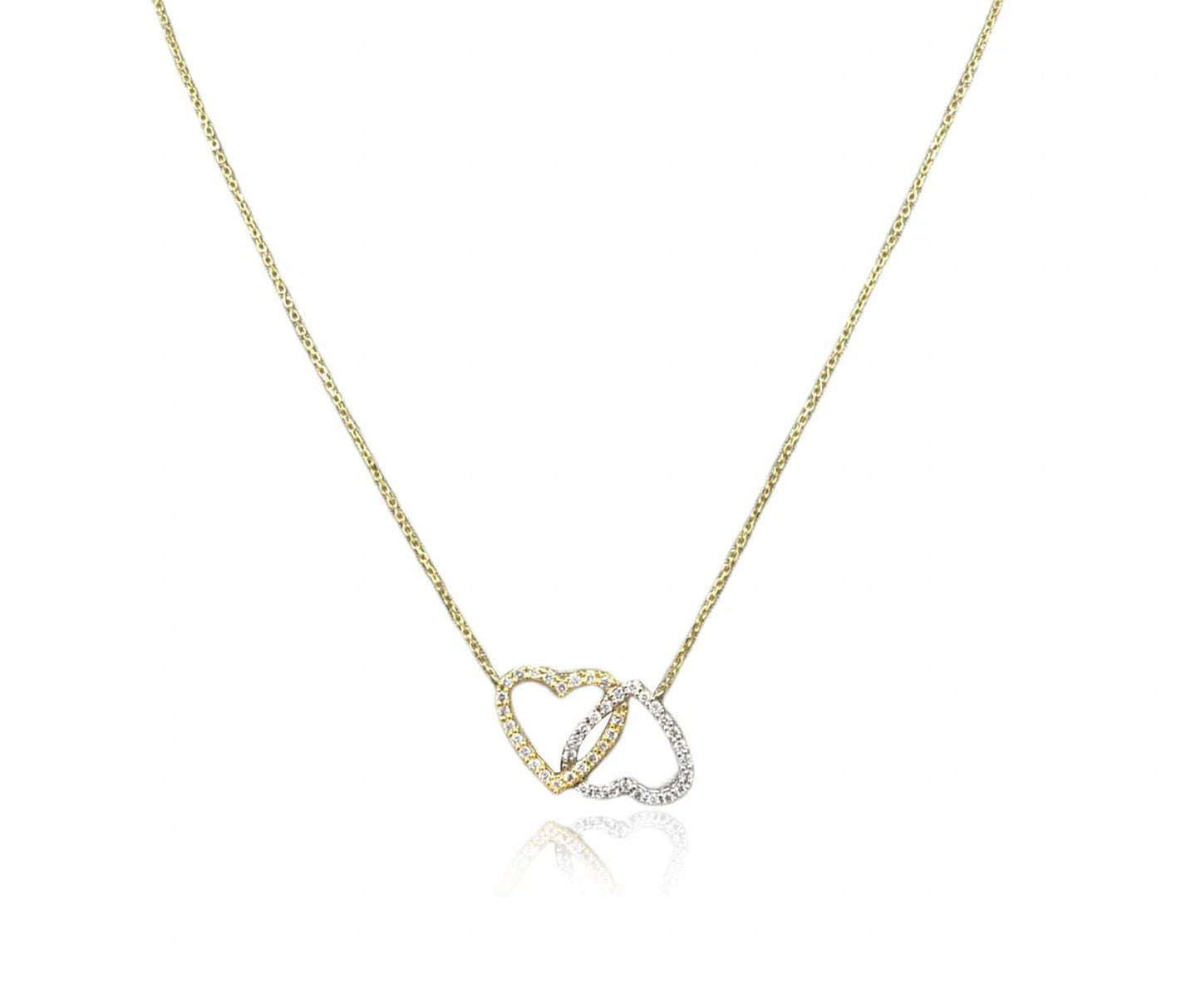 Diana M Jewels - 0.35 Cts Double Heart Diamond Pendant