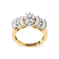 10K Yellow Gold 1.00 Cttw Diamond Starburst Ring Band (H-I Color, I1-I2 Clarity) - Ring Size 7