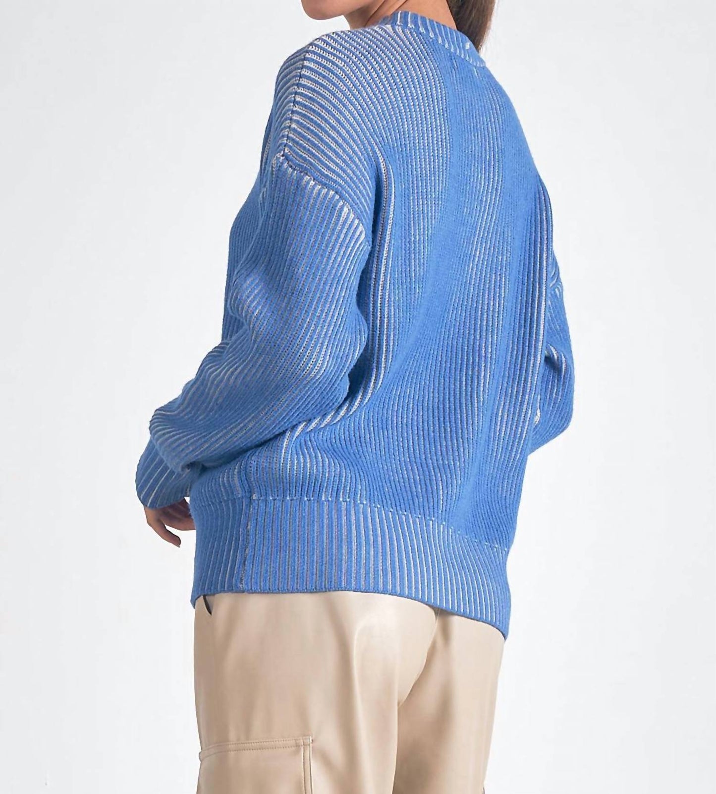 Elan - Kendra Ribbed Crewneck Sweater
