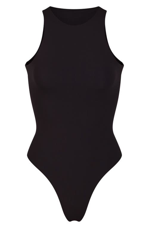 SKIMS Fits Everybody High Neck Bodysuit in Onyx, Size Small