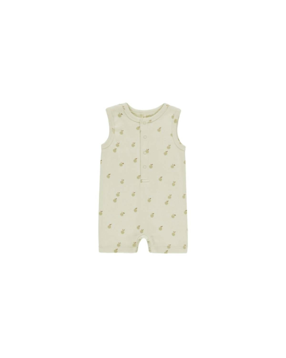 Quincy Mae - Kid's Ribbed Henley Apple Romper