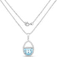 4.08 Carat Genuine Swiss Blue Topaz & White Topaz .925 Sterling Silver Pendant