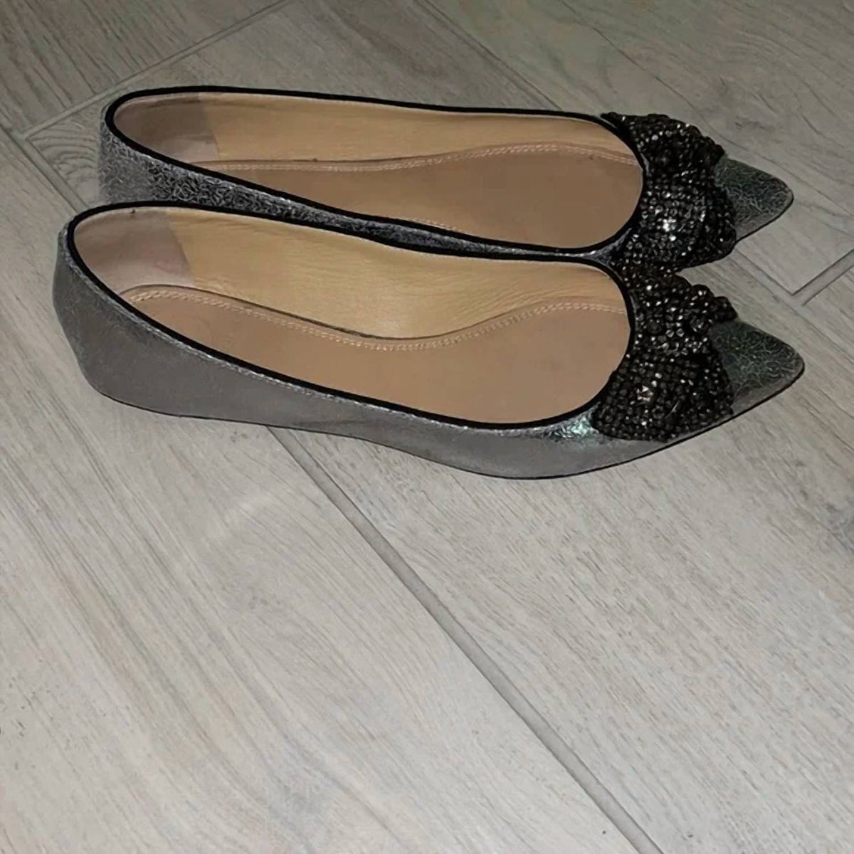 Tory Burch - Women's Vanessa Ballerina Slip On Metallic Ballet Flat Shoes